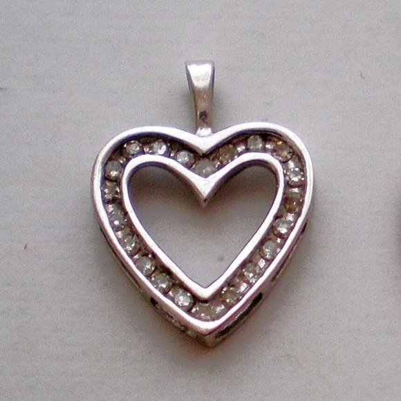 Vintage Designer 10K White Gold 0.10CT Diamond Cluster Open...